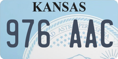 KS license plate 976AAC
