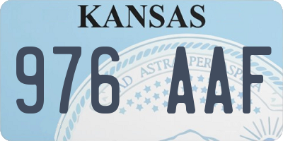KS license plate 976AAF