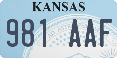 KS license plate 981AAF