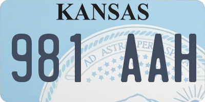 KS license plate 981AAH
