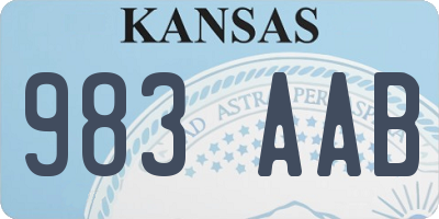 KS license plate 983AAB