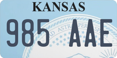 KS license plate 985AAE
