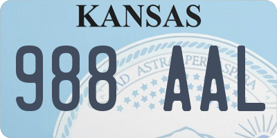 KS license plate 988AAL