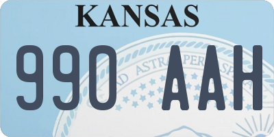 KS license plate 990AAH