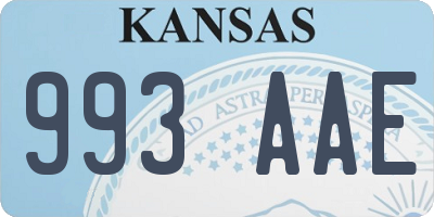 KS license plate 993AAE