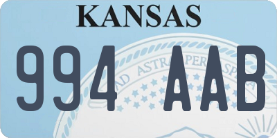 KS license plate 994AAB