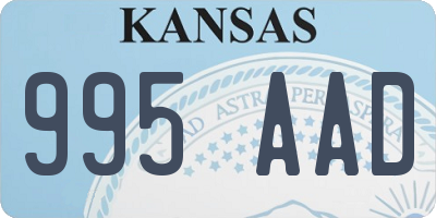 KS license plate 995AAD