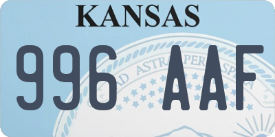 KS license plate 996AAF