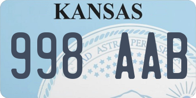 KS license plate 998AAB