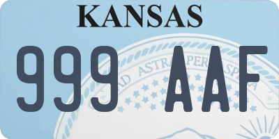KS license plate 999AAF