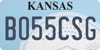 KS license plate BO55CSG