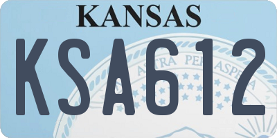 KS license plate KSA612
