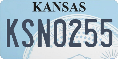 KS license plate KSN0255