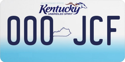 KY license plate 000JCF