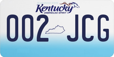 KY license plate 002JCG