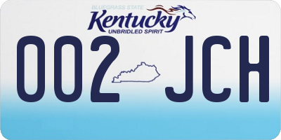 KY license plate 002JCH