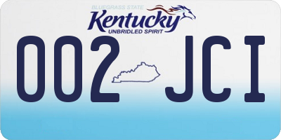 KY license plate 002JCI