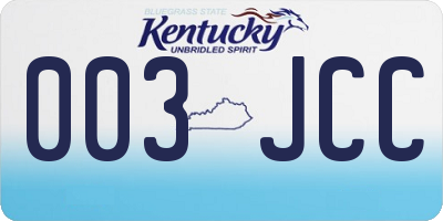 KY license plate 003JCC