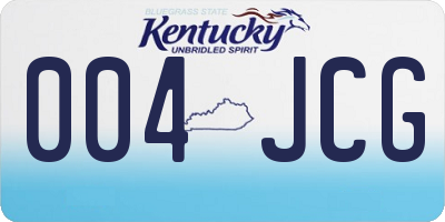 KY license plate 004JCG