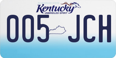 KY license plate 005JCH