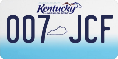 KY license plate 007JCF