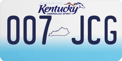 KY license plate 007JCG