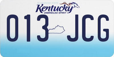KY license plate 013JCG