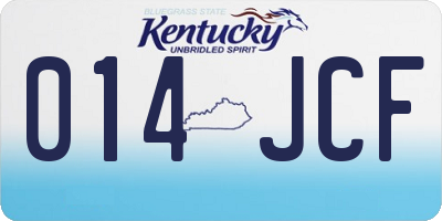 KY license plate 014JCF