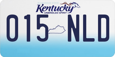 KY license plate 015NLD
