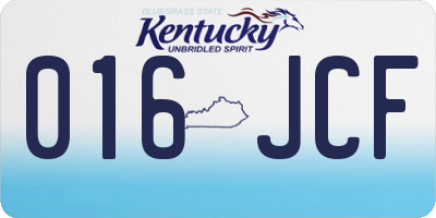 KY license plate 016JCF