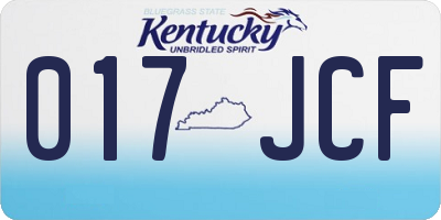 KY license plate 017JCF