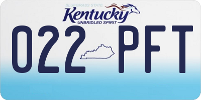 KY license plate 022PFT