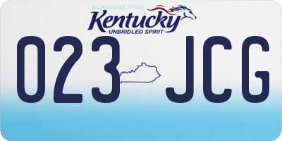 KY license plate 023JCG