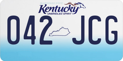 KY license plate 042JCG