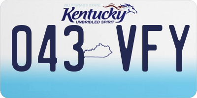 KY license plate 043VFY