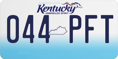 KY license plate 044PFT