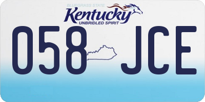 KY license plate 058JCE