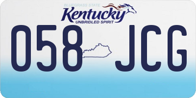 KY license plate 058JCG