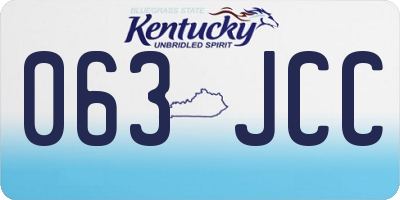 KY license plate 063JCC