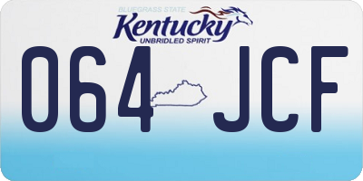 KY license plate 064JCF