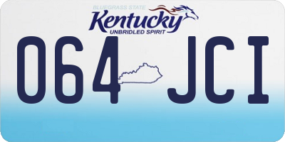 KY license plate 064JCI