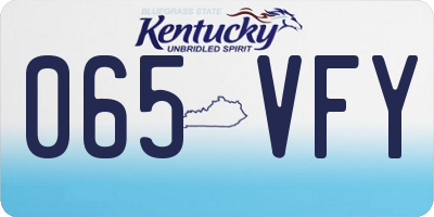 KY license plate 065VFY