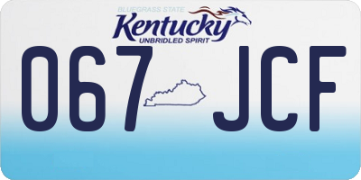 KY license plate 067JCF