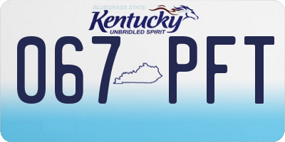 KY license plate 067PFT