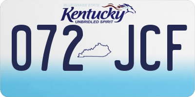KY license plate 072JCF