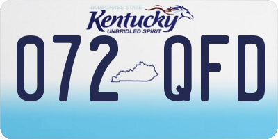 KY license plate 072QFD