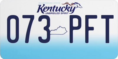 KY license plate 073PFT