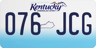 KY license plate 076JCG