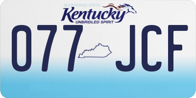 KY license plate 077JCF