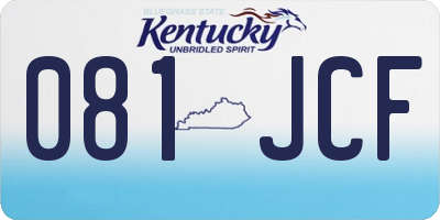 KY license plate 081JCF